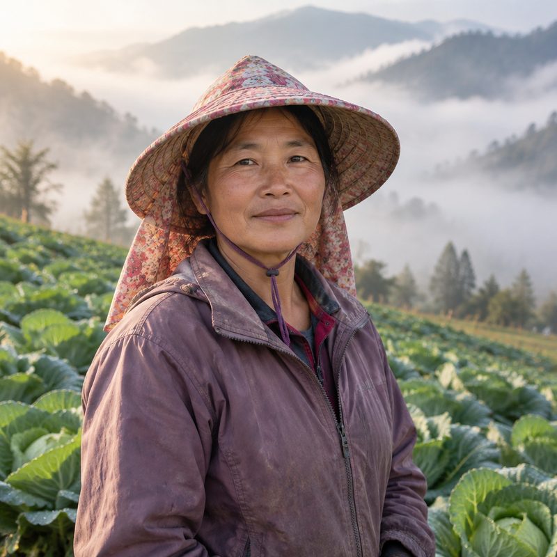 清芬姐，南投仁愛高山菜農